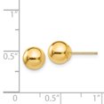 thumbnail image 4 of 14k Yellow Gold 7mm Ball Stud Earrings Button, 4 of 8