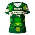 thumbnail image 4 of QIPOPIQ T-Shirts à Manches Courtes pour Femmes à Col Rond T-Shirts de la Saint-Patrick Tunique Shamrock T-Shirt Chemise Verte T-Shirt T-Shirts de la Saint-Patrick T-Shirt à Col en V Hauts Imprimés T-Shirts des Fêtes T-Shirts Graphiques Aubaines, 4 of 4