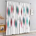 thumbnail image 4 of Colorful Geometric Retro Rod Pocket Curtains Window Treatment Set, Middle Century Modern Blackout Curtains 2 Panels Set for Living Room/Bedroom, Dust-Proof Easy to Clean Window Shades-W42xL63in, 4 of 5