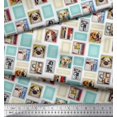 thumbnail image 2 of Soimoi Poly Georgette Fabric Frames,Women & Dogs Patchwork Printed Fabric 1 Yard 52 Inch Wide, 2 of 3