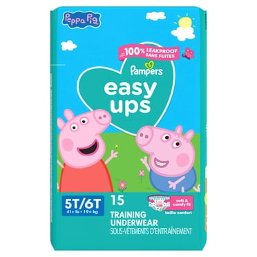 Pampers Easy Ups Girls & Boys Potty Training Pants, Size 7 (5T6T), Peppa Absorbent Training Underwear, Up to 100% Leakproof Day and Night, Hypoallergenic
