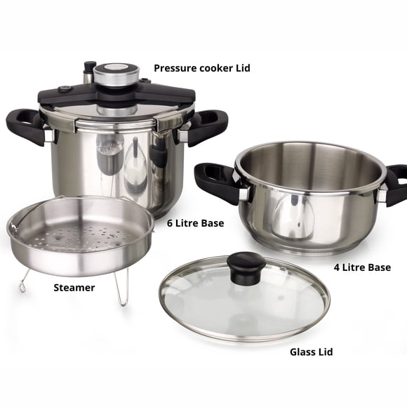 Verka 5-Piece Tri-Ply Stainless Steel Pressure Cooker Set