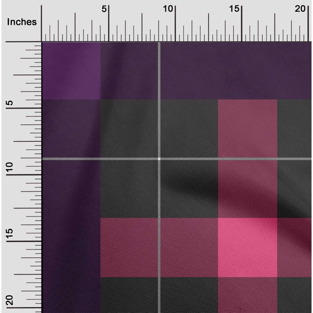 oneOone Cotton Poplin Fabric Tartan Check Decor Fabric Printed BTY 42 Inch Wide