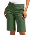 thumbnail image 1 of Liquidation d'Économies d'Été 2025! Shorts pour Femmes Shorts en Sergé Extensible Grande Taille Taille Fine à Enfiler Shorts de Randonnée Réguliers d'Été Décontractés avec Poches, 1 of 8
