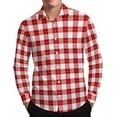 thumbnail image 2 of Timdgard Button down Shirts for Men Fall Plaid Lapel V Neck Long Sleeve Shirts Work Casual Tops, 2 of 8