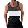 thumbnail image 2 of Débardeur pour Hommes, Mode Décontractée Patchwork Imprimé Pull Col Rond Débardeurs de Sport, 2 of 5