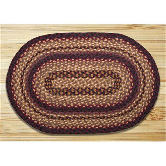 Earth Rugs 13-371 Tapis Ovale - Cerise Noire - Chocolat et Crème