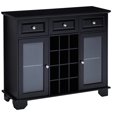 thumbnail image 1 of Kings Brand Furniture Buffet Serveur Bahut Armoire avec Rangement pour Vin, Noir, 1 of 2