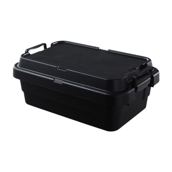 Almencla Trunk Cargo Box Large Capacity Outdoor Container for Indoor Vehicles Camping Black