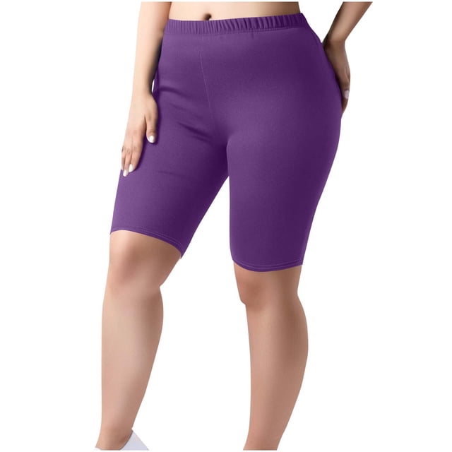 Women Plus Size Biker Shorts Gym Workout Running Yoga Athletic Shorts