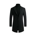 thumbnail image 2 of EGNMCR Jackets for Men Fall/winter New Style Plus Cotton Solid Color Woolen Lapel Men's Overcoat Jacket, 2 of 6