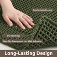 thumbnail image 4 of AMOAMI Waffle Bath-Mat, Absorbent Bath Mats for Bathroom Non Slip, Machine Washable Bathroom Rugs with Tassels Ultra Soft Boho Bath Rugs for Floor 18"x30" Dark Green, 4 of 5