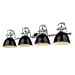 thumbnail image 3 of Duncan CH 4 Light Bath Vanity, Chrome with Black Shades, 3 of 3