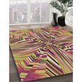 thumbnail image 3 of Ahgly Company Tapis d'Intérieur Lavable en Machine Carré Transitionnel Or Métallique, 5 Pieds Carré, 3 of 7