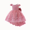 thumbnail image 2 of RXIRUCGD une Robe Mignonne à Manches Longues de Couleur Unie avec une Robe de Princesse et une Robe à Manches Longues à Col Rond et Taille Mi-Haute pour une Jeune Fille, Rose, Taille : 110, 2 of 8