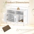 thumbnail image 3 of Gymax Cat Litter Box Enclosure w/ Storage Compartments Removable Scratching Board White, 3 of 10