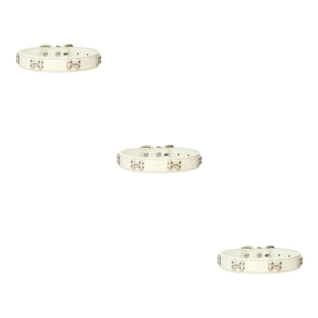Maytalsory Comfortable Wear Cat Collar In Multiple Sizes With Stylish PU PU Cat Collar Dogs Collars white 1.5*37cm 3Set