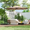 thumbnail image 4 of Gymax 10 FT Patio Offset Umbrella w/ X-shaped Base Infinite Tile & 360° Rotation Coffee, 4 of 10