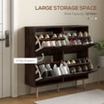 thumbnail image 4 of HOMCOM Armoire à Chaussures avec 4 Tiroirs Basculants et Tablettes Ajustables, Brun, 4 of 10