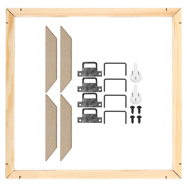 Unique Bargains Canvas Stretcher Bars Kit, 10x10 Inch Rectangle Solid Wood Frame for Paint, Prints, Oil Paintings, Wood Color