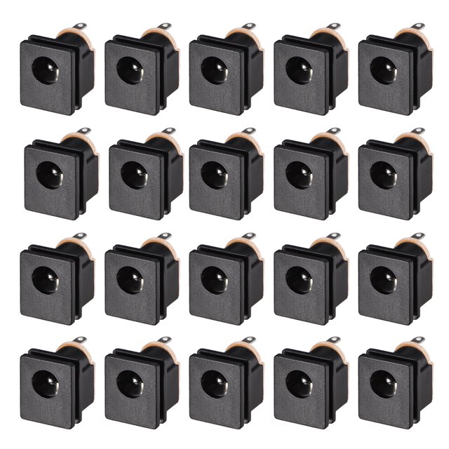 Unique Bargains DC-015 5.5mmx2.1mm DC Power Jack Socket 3 Pin Female Panel Mount Connector 20pcs