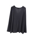 thumbnail image 4 of MeetoTime V Neck Long Sleeve Shirts for Women Comfortable Loose Tops Solid Color Lounge Tops Pullover, 4 of 7