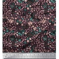 thumbnail image 1 of Soimoi Black polyester Crepe Fabric Floral & Leopard Animal Skin Print Fabric by the Yard 52 Inch Wide, 1 of 3