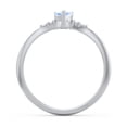 thumbnail image 4 of Birthstone Heart Ring with Shoulder Accents - Aquamarine (March), 4 of 4
