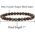 thumbnail image 2 of Bracelet Extensible Unisexe en Perles Rondes de 6 mm en Jaspe de Sang de Dragon Naturel de Qualité A 7 Pouces, 2 of 5