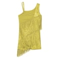 thumbnail image 4 of Ocealan Robe de Danse Latine pour Filles Paillettes Jazz Moderne Fête d'Anniversaire Jupe à Franges Justaucorps Or 6, 4 of 5