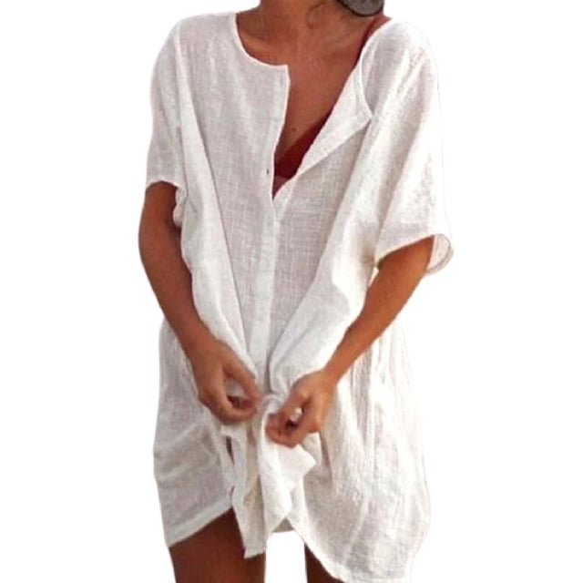 Heliisoer Women's Shirt Mini Dress Dress Short Short Sleeve Solid Color Patchwork