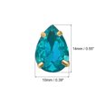 thumbnail image 2 of Unique Bargains 20Pack Teardrop Sew on Rhinestone - 14x10mm Glass Teardrop Crystal Rhinestones in Gold Prong Setting (Lake Blue), 2 of 7
