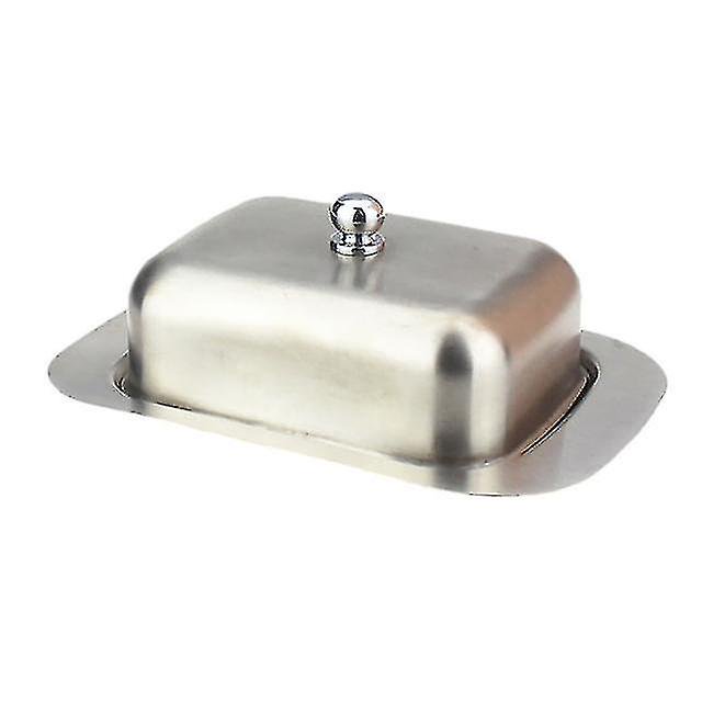 Boîte à Beurre Conteneur Fromage Pain Plateau de Rangement avec Couvercle Transparent en Acier Inoxydable