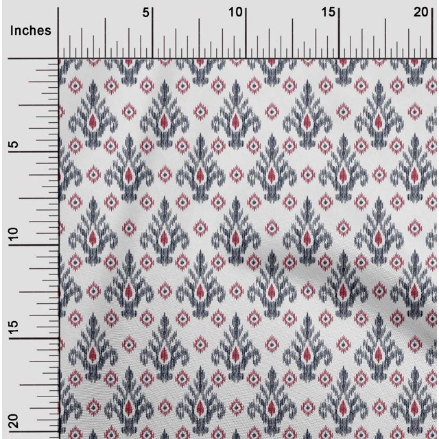 oneOone Viscose Jersey Fabric Diamond & Swirl Ikat Print Sewing Fabric BTY 60 Inch Wide