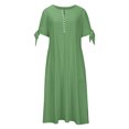 thumbnail image 4 of Babysbule Liquidation Robes d'Été pour Femmes, Mode Femmes Décontractée Ample Imprimé Papillon Col en V Manches Mi-Longues Boutons Poches Robe Longue, 4 of 6