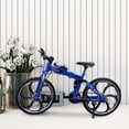 thumbnail image 4 of Blue Alloy Simulation Bicycle Model 1:10 Scale Mini Bike Toy Foldable Mountain Bike - Blue, 4 of 6