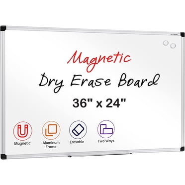 VUSIGN Magnetic Whiteboard Dry Erase Board, 36 X 24 Inches, Wall Mounted White Board with Pen Tray, Silver Aluminium Frame