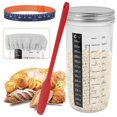 thumbnail image 1 of PENGXIANG Ensemble de 6 Pots de Levain avec Thermomètre à Échelle, Contenant de Levain Résistant à la Chaleur avec Couvercle en Métal, Pot de Levain Transparent, Fermentation de Levain Réutilisable pour la Cuisson (25, 1 of 8