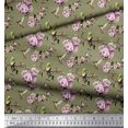 thumbnail image 3 of Soimoi Modal Satin Fabric Hummingbird,Leaves & Rose Floral Print Fabric by Yard 42 Inch Wide, 3 of 3