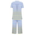 thumbnail image 5 of Jamicy Pyjama Confortable pour Femmes Ensemble Mode Décontracté Ample Imprimé Imprimé Col Rond Boutonné Manches Courtes Haut avec Pantalon Court Ensemble de Pyjama pour Femmes, 5 of 5