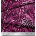 thumbnail image 2 of Soimoi Pink Modal Satin Fabric Fish & Leopard Animal Skin Fabric Prints By Yard 42 Inch Wide, 2 of 3