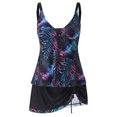 thumbnail image 4 of TopLLC Womens Plus Size Tankini Swimsuits with Skirt Two Piece Ruched Bathing Suits Floral Push Up Beach Swimwear, 4 of 7