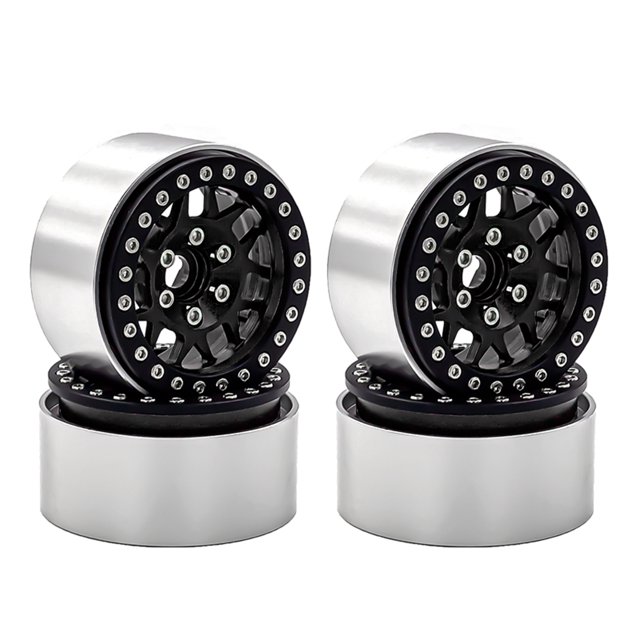 Labymos Aluminum Alloy Wheel Rim Beadlock Wheel Rims Hub 4pcs 1.9inch Replacement for 1/10 TRX4