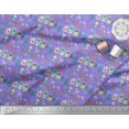 thumbnail image 2 of Soimoi Purple polyester Crepe Fabric Owl & Tree Christmas Printed Fabric 1 Yard 42 Inch Wide, 2 of 5