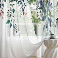 thumbnail image 2 of Eucalyptus Leaves Sheer Curtains 84 Inches Long 2 Panels Set, Green Semi Sheer Curtains Light Filtering, Spring Summer Soft Drapes for Bedroom Living Room Dining Room Window, 52" X 84", 2 of 5