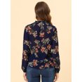 thumbnail image 4 of INSPIRE CHIC Women's Ruffle Collar Long Sleeve Button Down Floral Shirt, 4 of 6