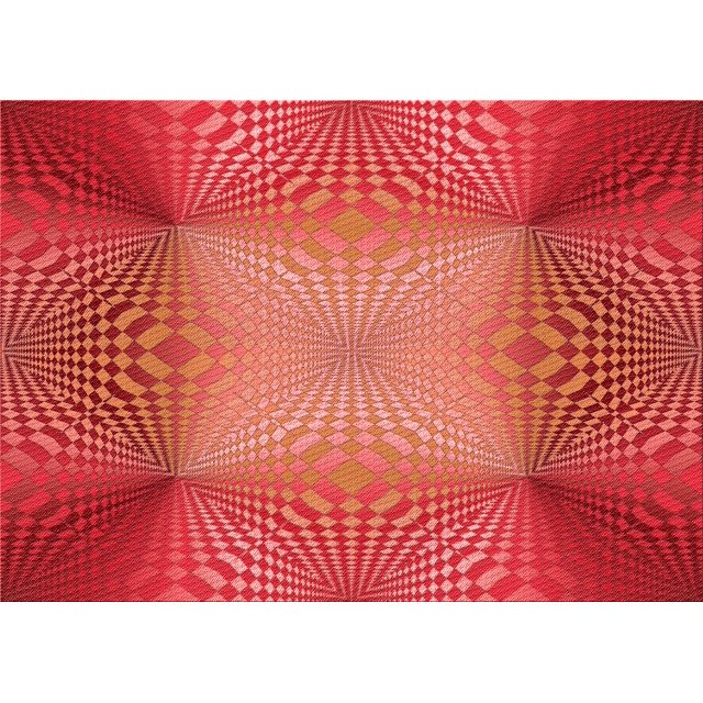 Ahgly Company Tapis Rectangulaire Lavable en Machine Rouge Transitionnel, 7 Pieds x 10 Pieds