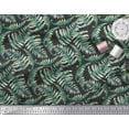 thumbnail image 3 of Soimoi Black Rayon Crepe Fabric Cedar Leaves Print Sewing Fabric BTY 46 Inch Wide, 3 of 3