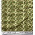 thumbnail image 1 of Soimoi Green Poly Georgette Fabric Filigree Damask Fabric Prints By Yard 52 Inch Wide, 1 of 3