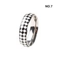 thumbnail image 3 of ziyahi Checkerboard Pattern Ring Stylish Female Jewelry Simple Colors Geometric Fingers Rings Fashion Accessory Festival Gift Golden Size 7 Steel Size 7, 3 of 6